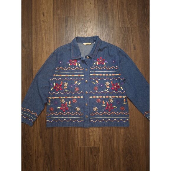 💙 Bechamel Petites Embroidered Denim Blouse/Jacket - Picture 1 of 8